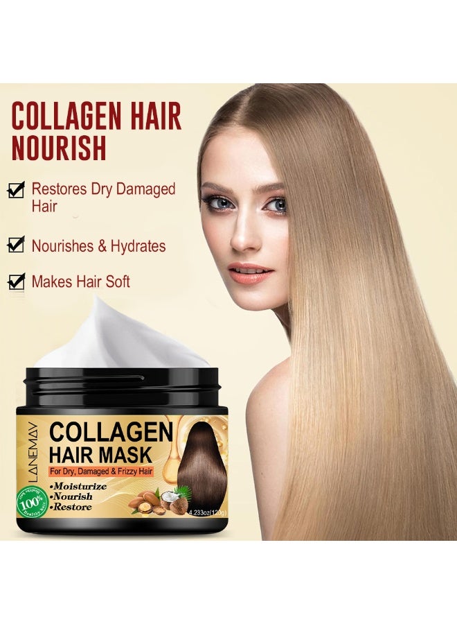 LANEMAY Collagen and Keratin Hair Care Mask - Deeply Moisturizes and Smoothens Hair, Strengthens Root, Improves Hair Quality - Image 3